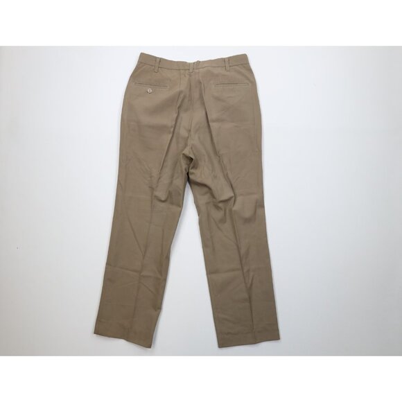 Vintage 50s 60s Streetwear Mens 34x27 Rayon Gabardine Chino Pants Trousers Beige - Picture 10 of 13